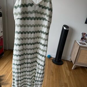 Hollister Green and White Knit Dress